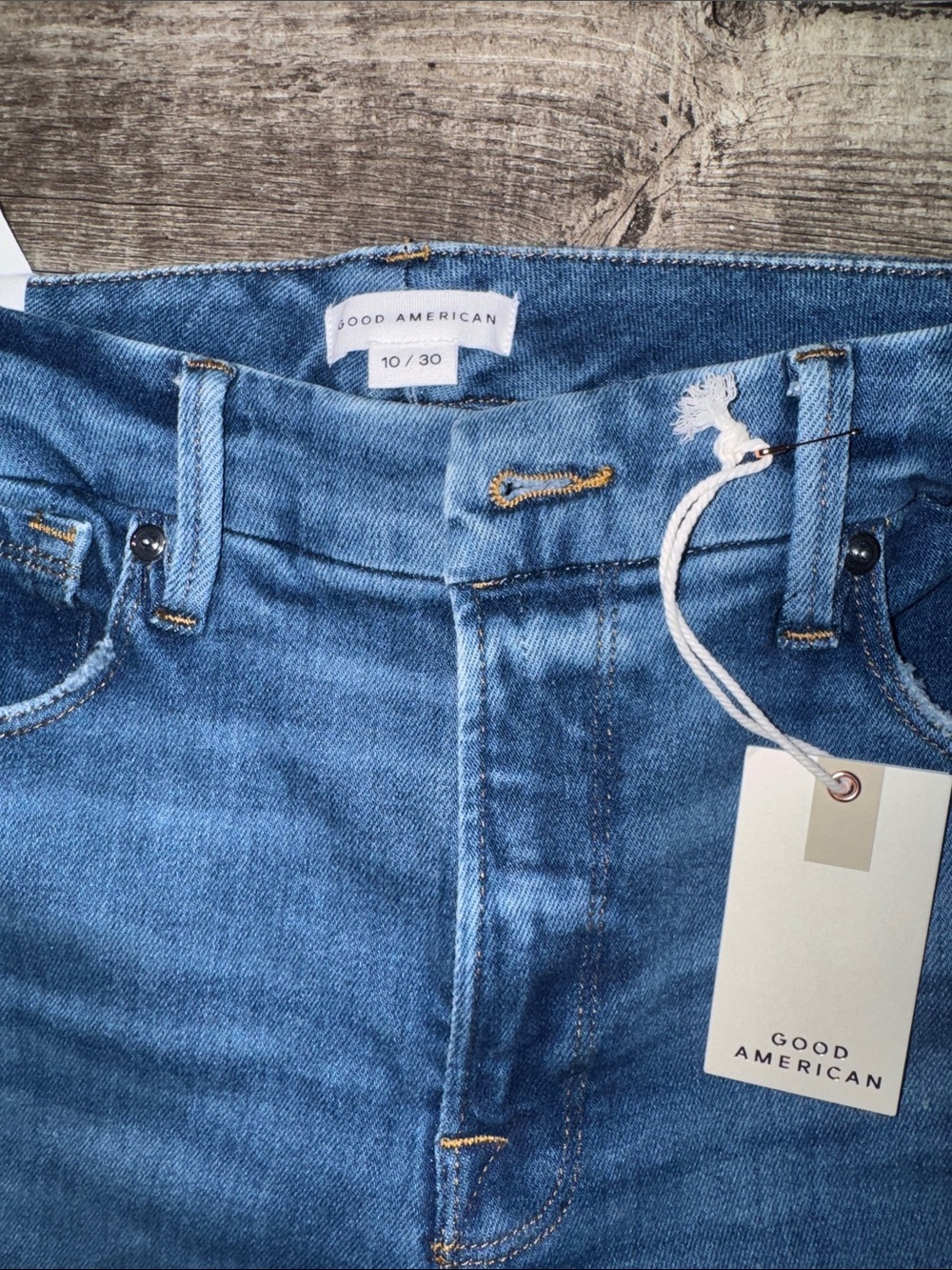 Good American Medium Blue Distressed Skinny Jeans - Picture 3 of 6